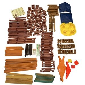 Vintage Lincoln Log Assortment , Approx 240 pieces